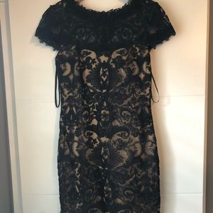 Navy blue lace over lay dress
